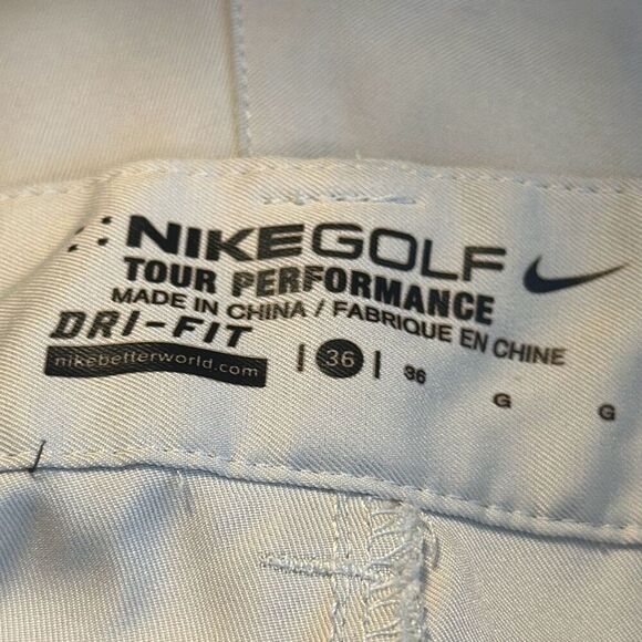 Nike Golf Tour Performance Khaki Mens Dri Fit Shorts size 36 Polyester LOOK - Picture 6 of 8